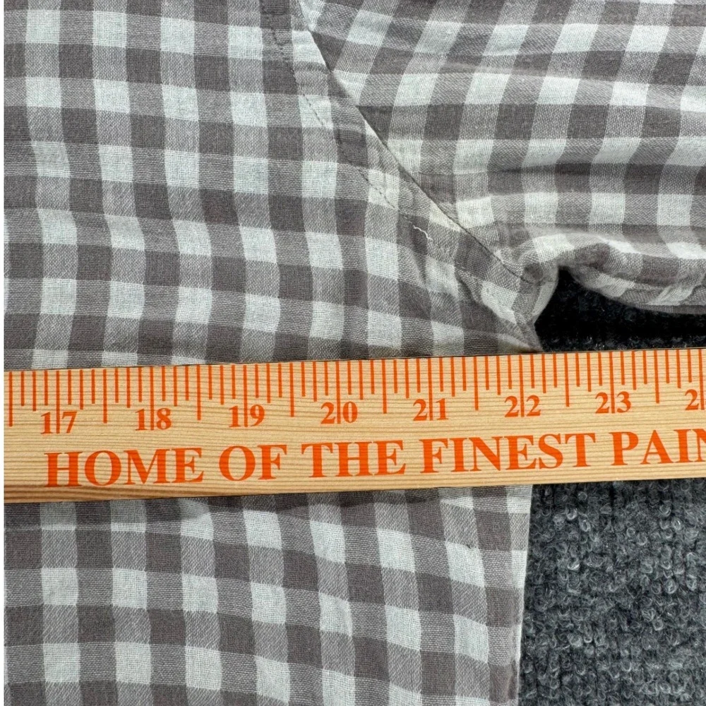 Banana Republic Shirt Men L Heritage Cotton Plaid Grey Long Sleeve Casual Y2K